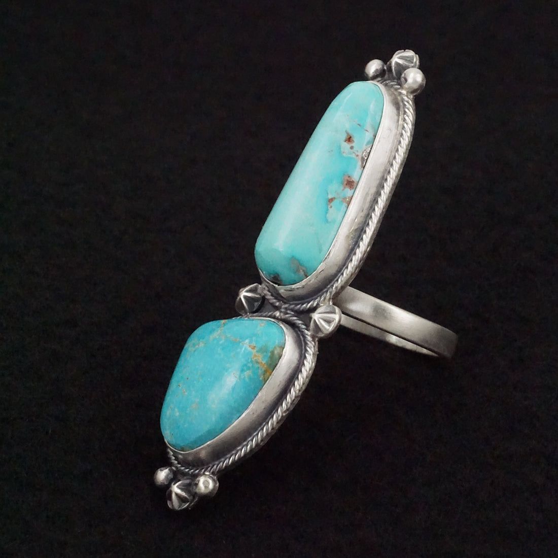 Randy Billy Turquoise & Sterling Silver Ring Size Adjustable