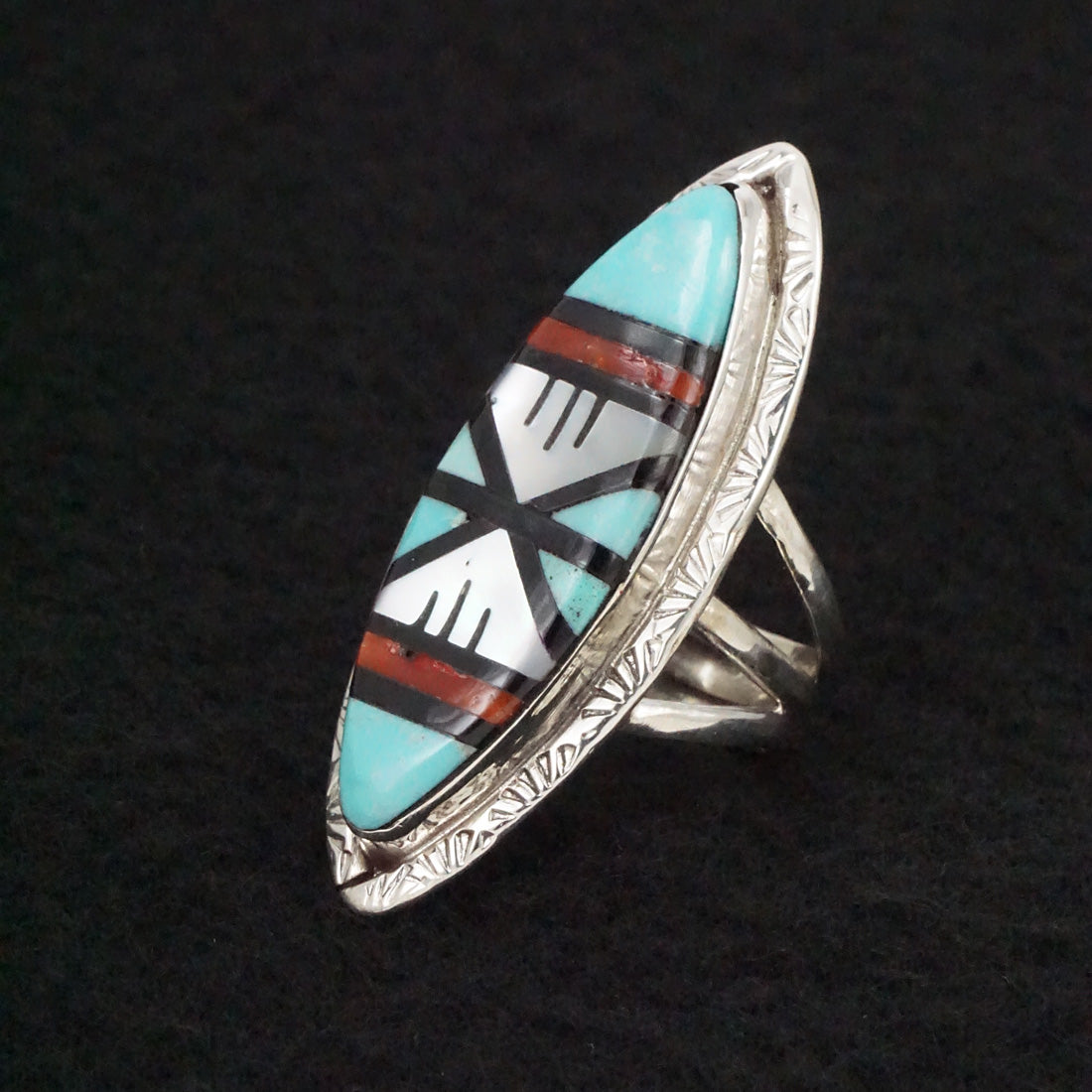 Glady Lamy Multi-Stone & Sterling Silver Ring Sz. 6