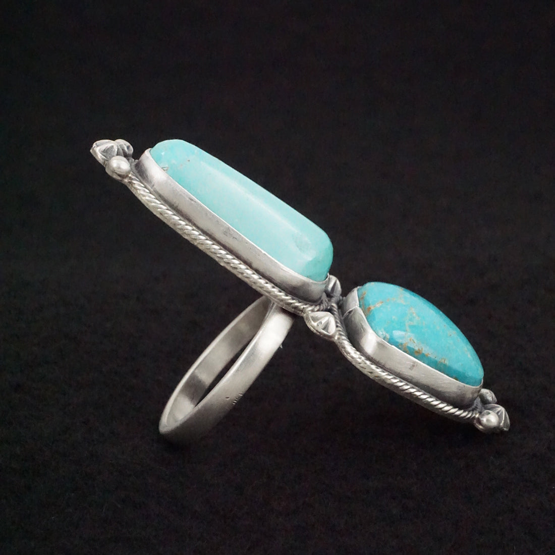 Randy Billy Turquoise & Sterling Silver Ring Size Adjustable