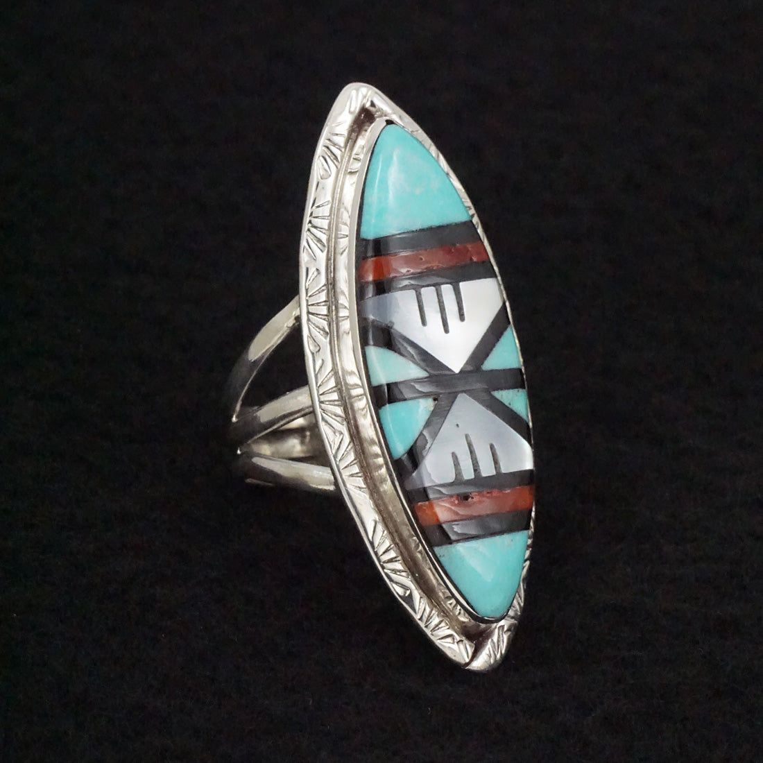 Glady Lamy Multi-Stone & Sterling Silver Ring Sz. 6