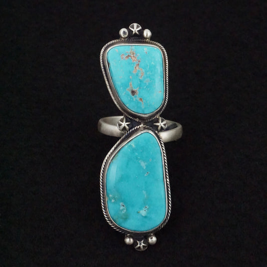 Randy Billy Turquoise & Sterling Silver Ring Size Adjustable