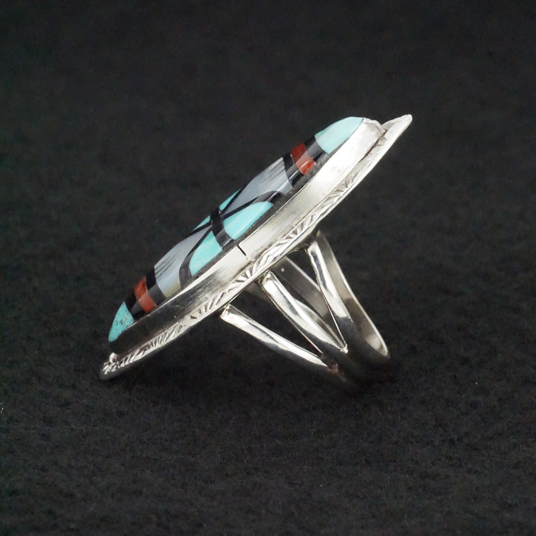 Glady Lamy Multi-Stone & Sterling Silver Ring Sz. 6.5