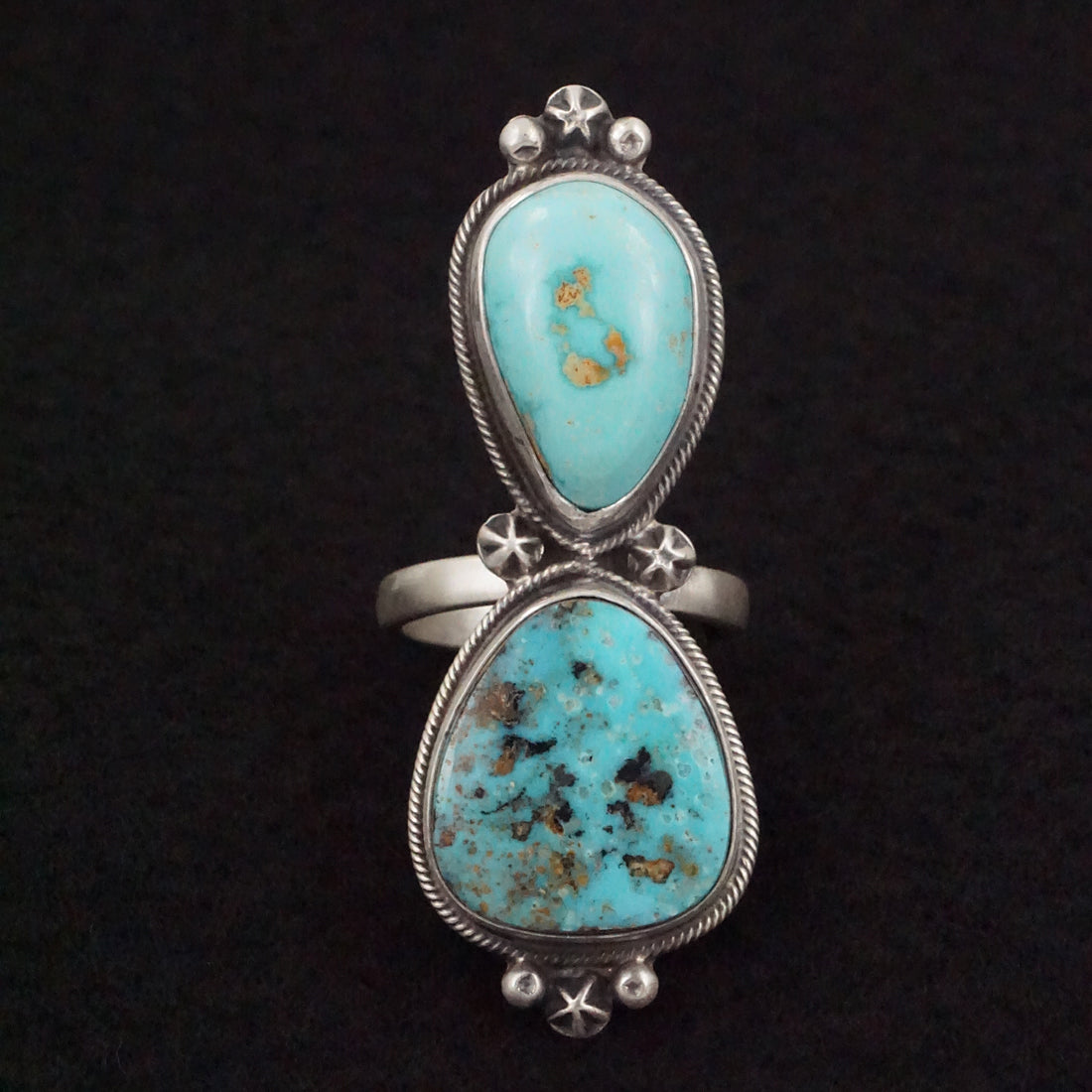 Randy Billy Turquoise & Sterling Silver Ring Size Adjustable