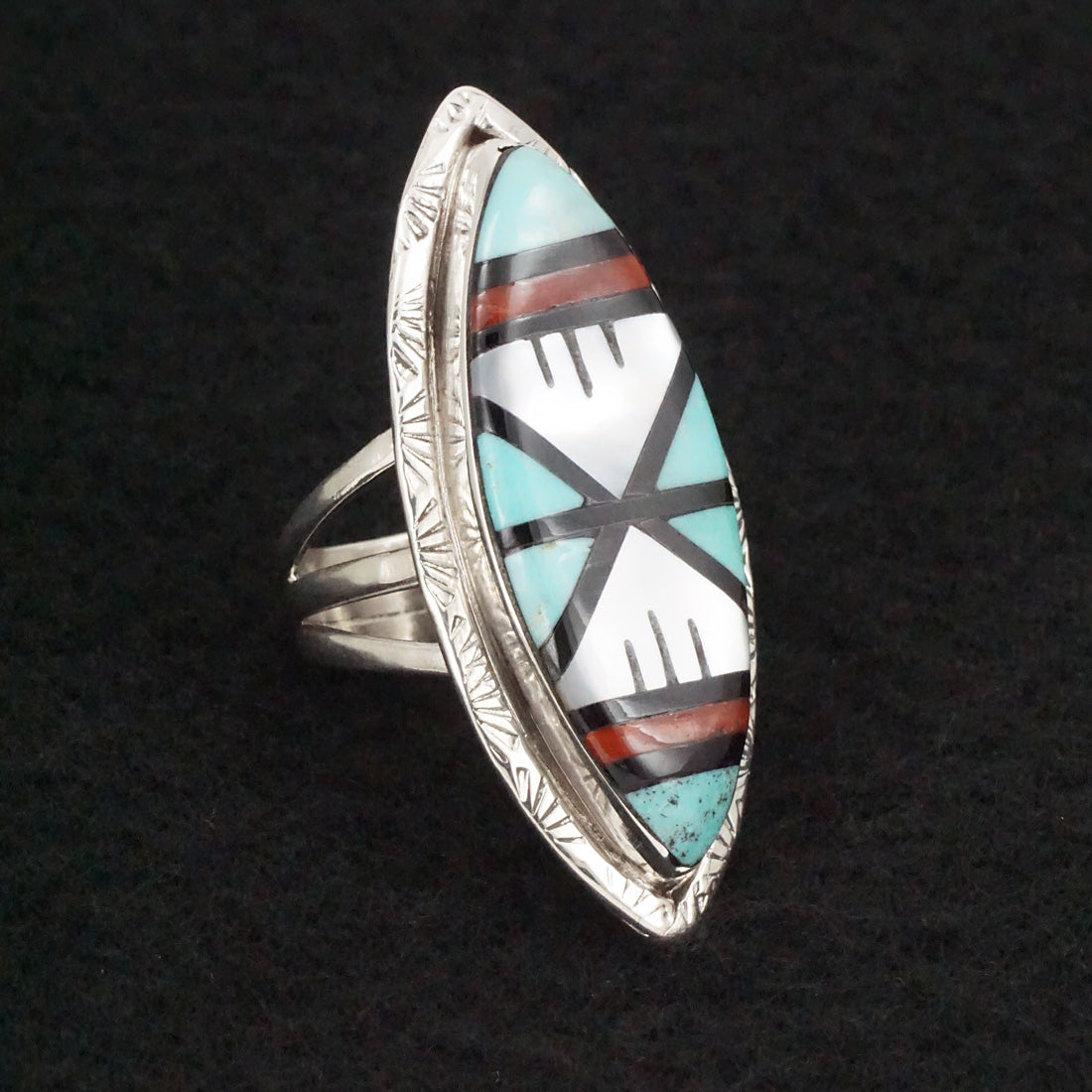 Glady Lamy Multi-Stone & Sterling Silver Ring Sz. 6.5