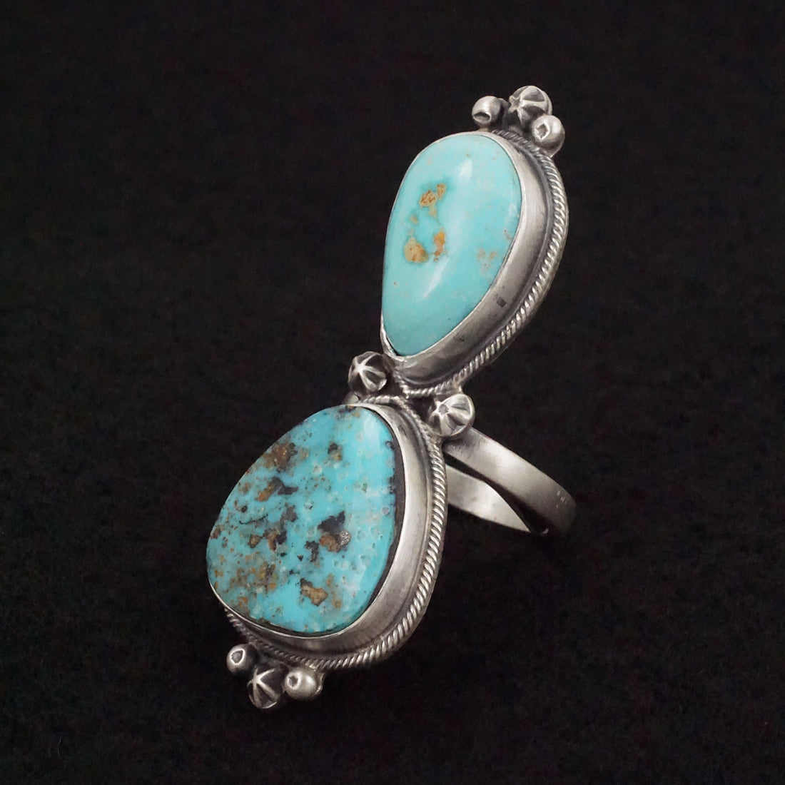 Randy Billy Turquoise & Sterling Silver Ring Size Adjustable