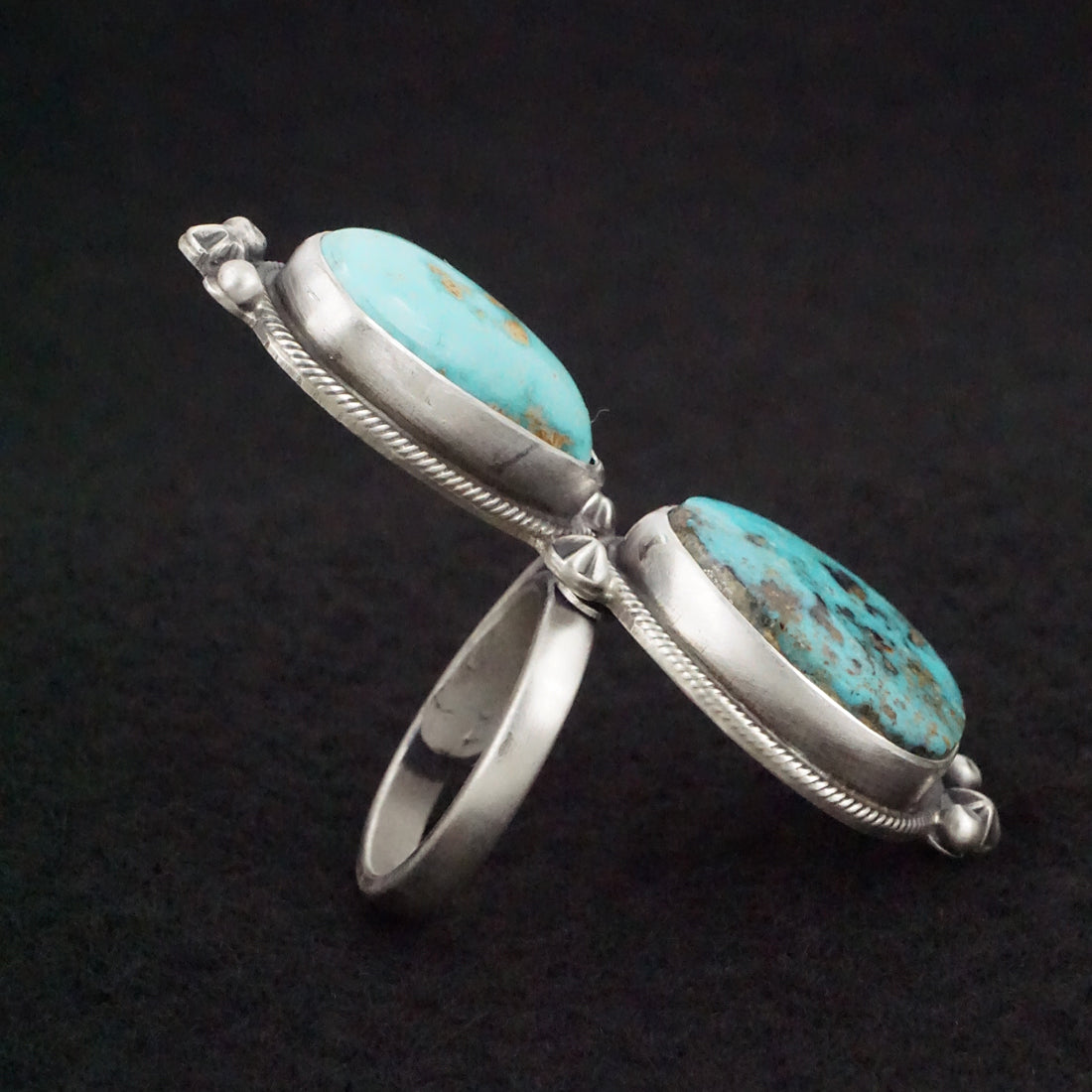 Randy Billy Turquoise & Sterling Silver Ring Size Adjustable