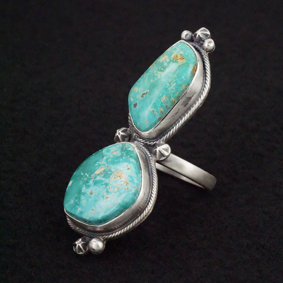 Randy Billy Turquoise & Sterling Silver Ring Size Adjustable