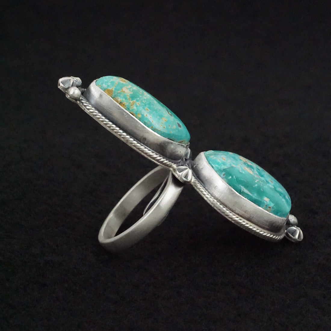 Randy Billy Turquoise & Sterling Silver Ring Size Adjustable