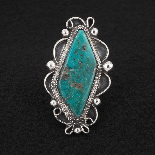 Leslie Nez Turquoise & Sterling Silver Ring Size 9