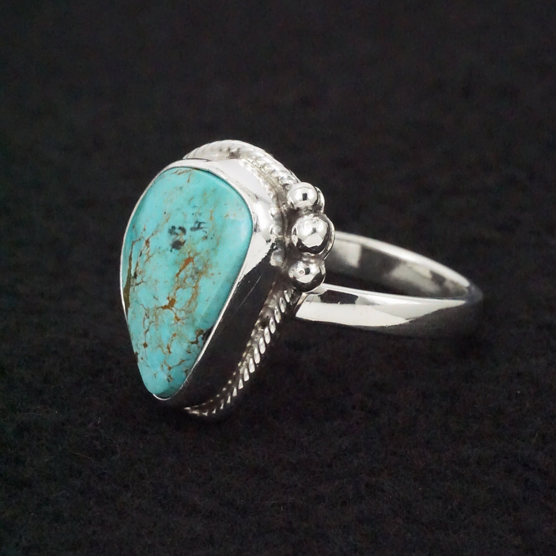 Randy Billy Turquoise & Sterling Silver Ring Size Adjustable