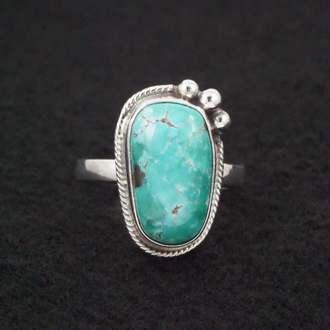 Randy Billy Turquoise & Sterling Silver Ring Size Adjustable