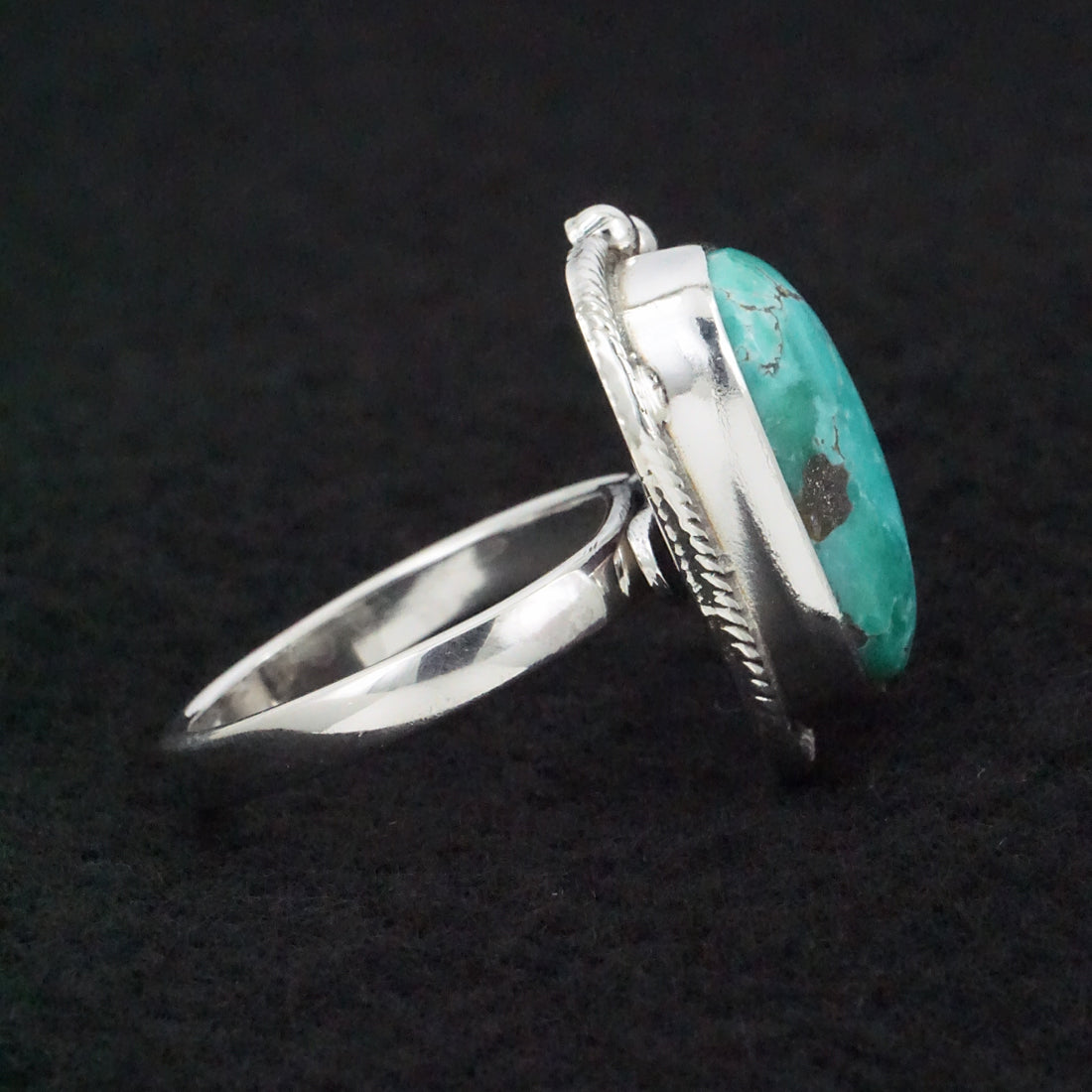 Randy Billy Turquoise & Sterling Silver Ring Size Adjustable