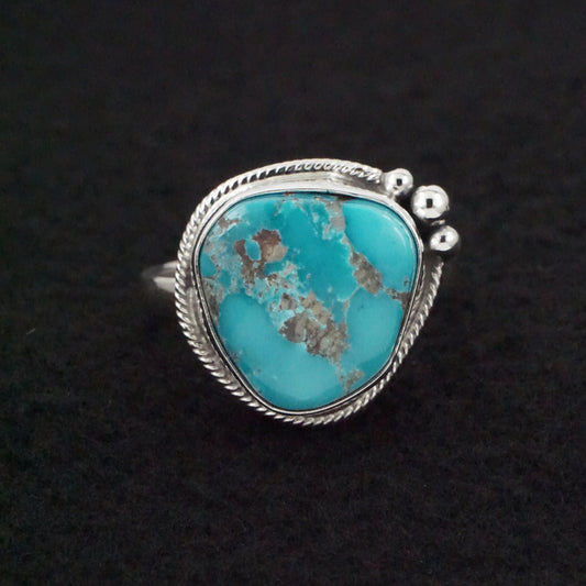 Randy Billy Turquoise & Sterling Silver Ring Size Adjustable