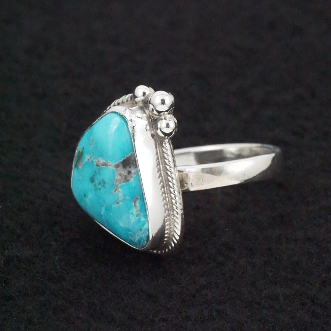 Randy Billy Turquoise & Sterling Silver Ring Size Adjustable