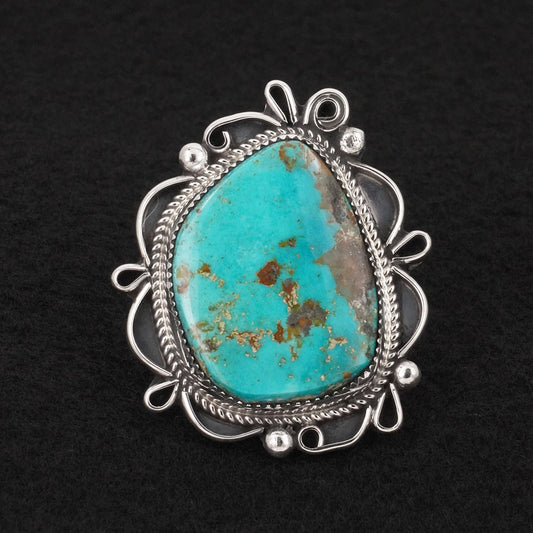 Leslie Nez Turquoise & Sterling Silver Ring Size 9