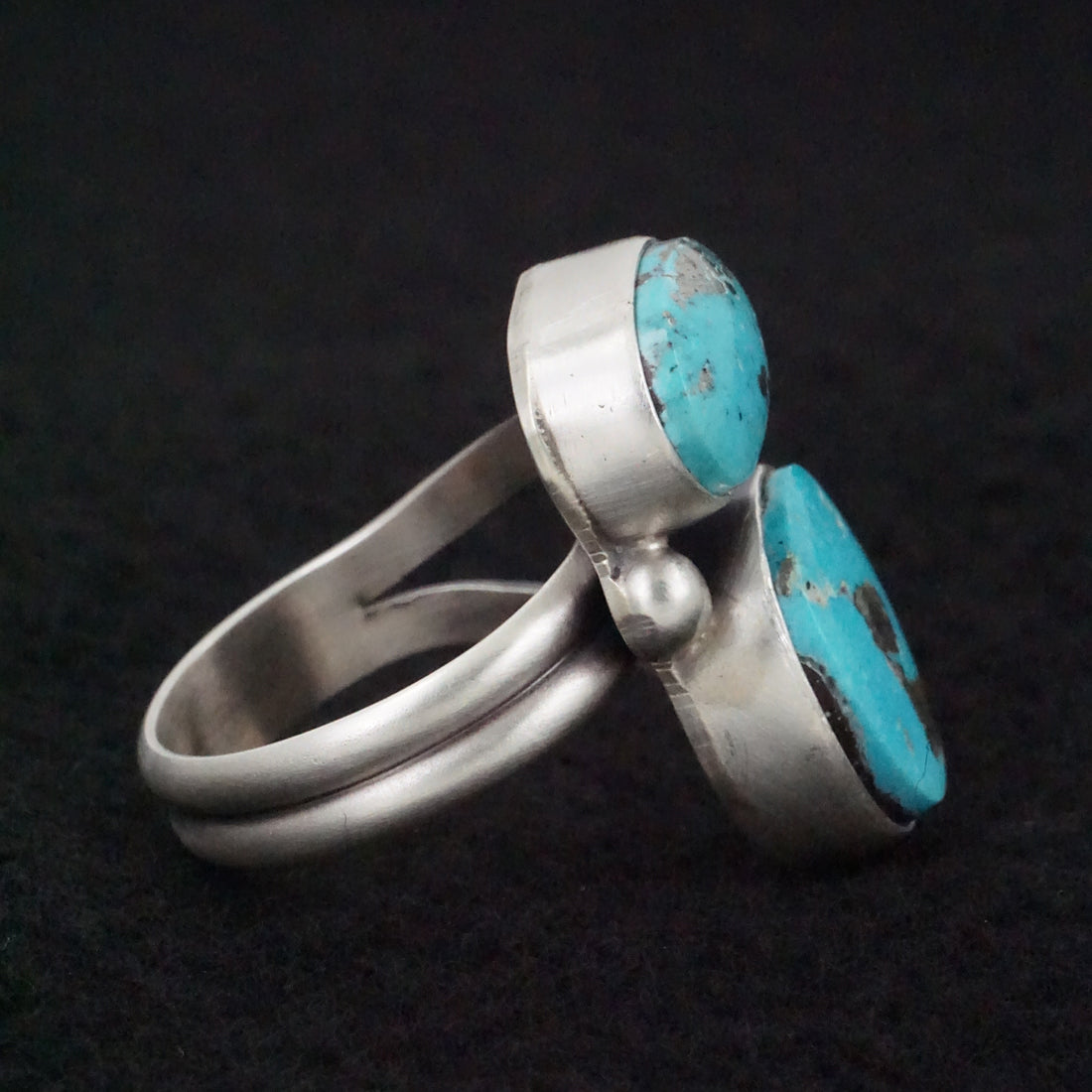 Darrin Livingston Turquoise & Sterling Silver Ring Size Adjustable