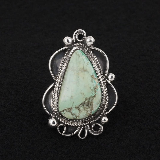 Leslie Nez Turquoise & Sterling Silver Ring Size 9