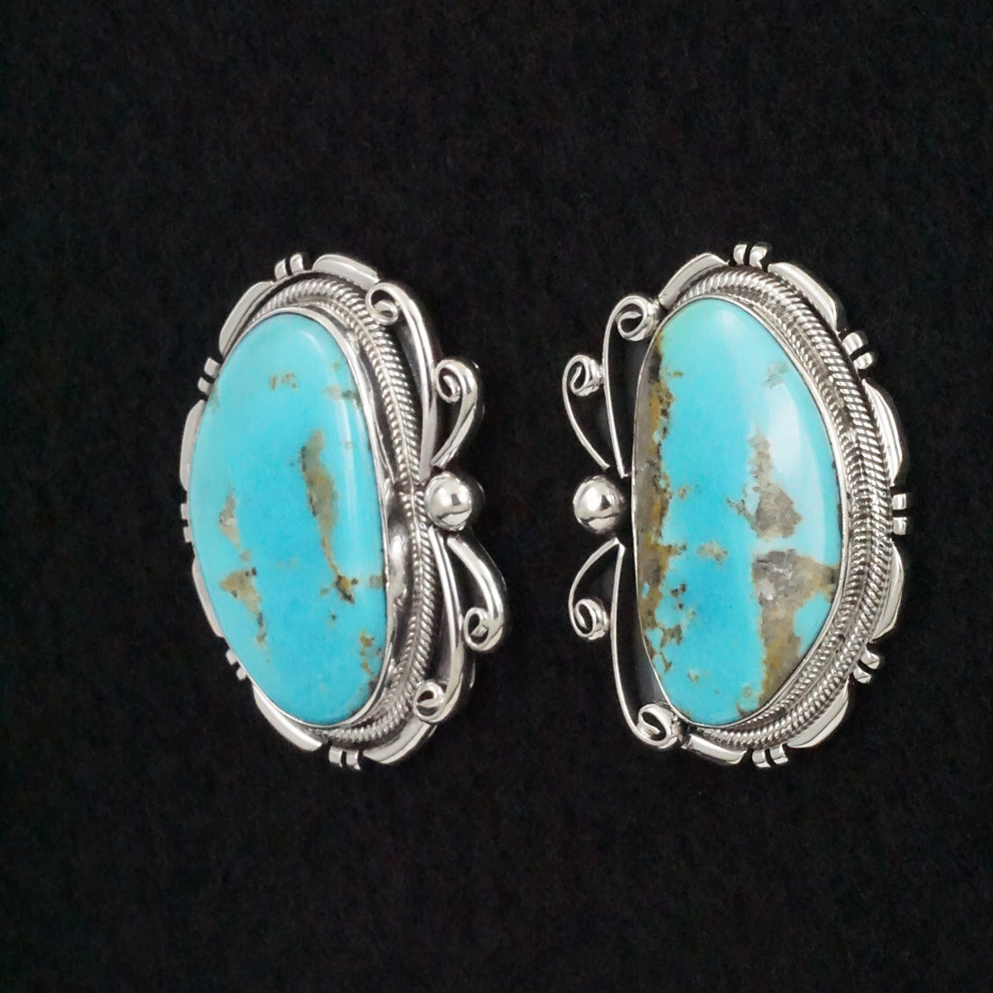 Mark Yazzie Turquoise & Sterling Silver Earrings