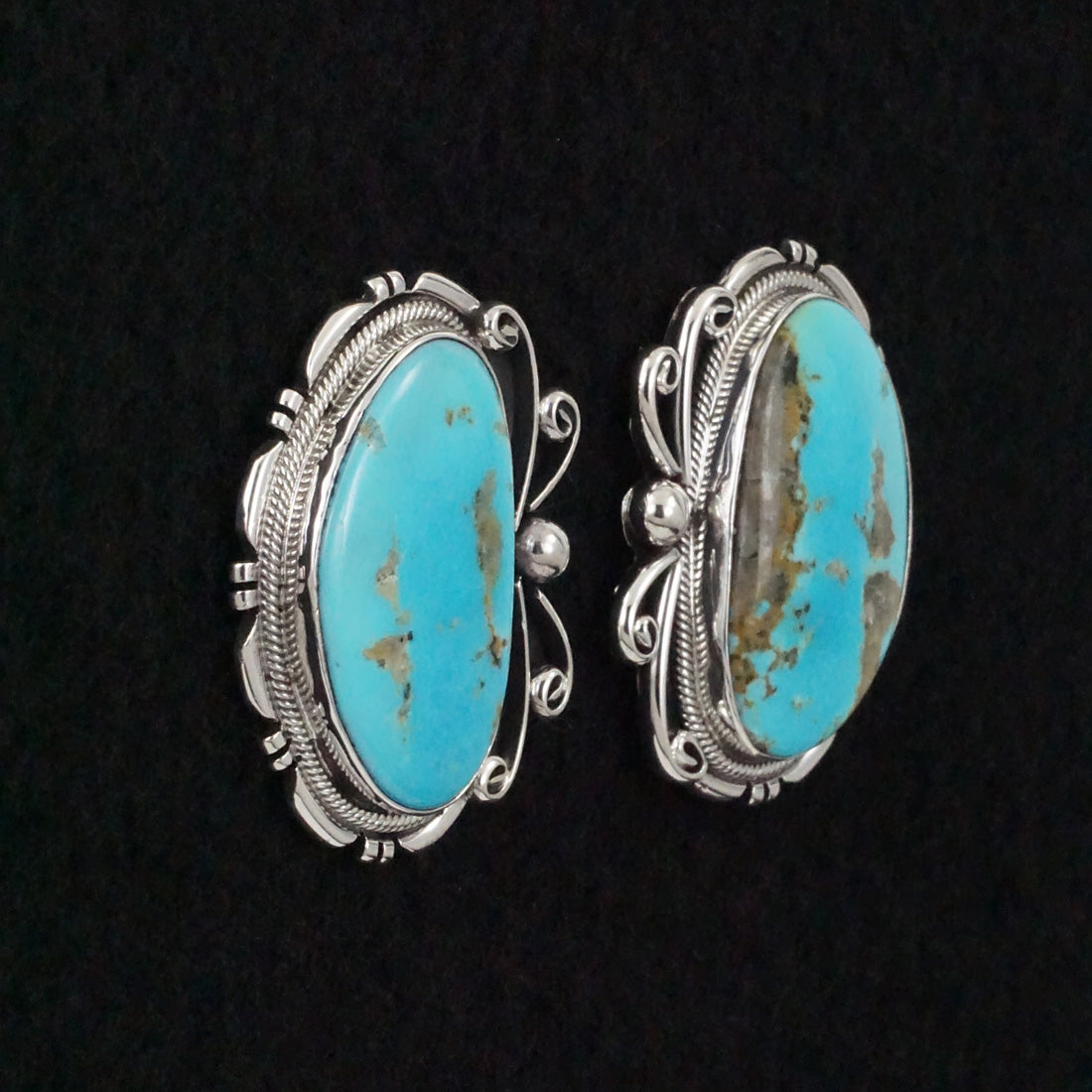 Mark Yazzie Turquoise & Sterling Silver Earrings