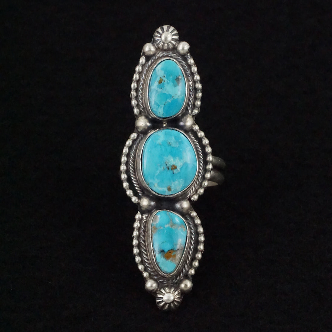 Kathleen Livingston Turquoise & Sterling Silver Ring Size Adjustable