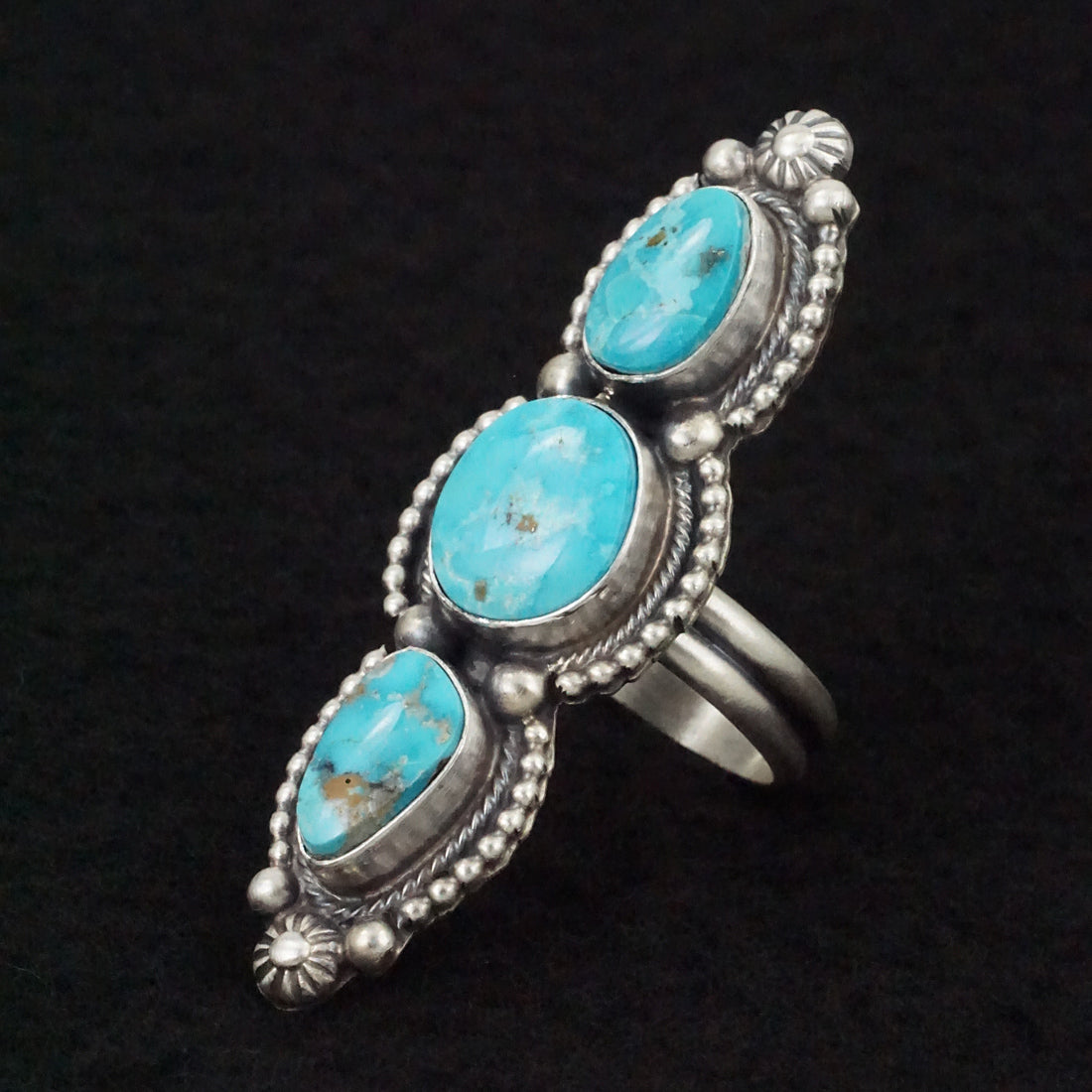 Kathleen Livingston Turquoise & Sterling Silver Ring Size Adjustable