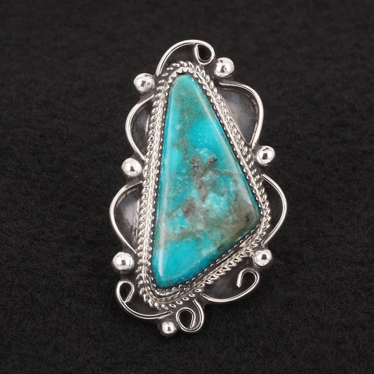 Leslie Nez Turquoise & Sterling Silver Ring Size 9