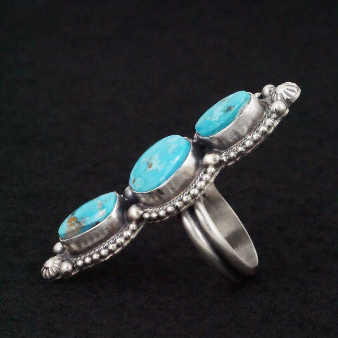 Kathleen Livingston Turquoise & Sterling Silver Ring Size Adjustable