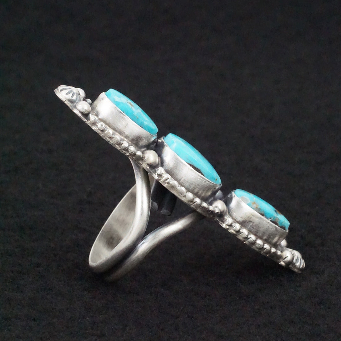 Kathleen Livingston Turquoise & Sterling Silver Ring Size Adjustable