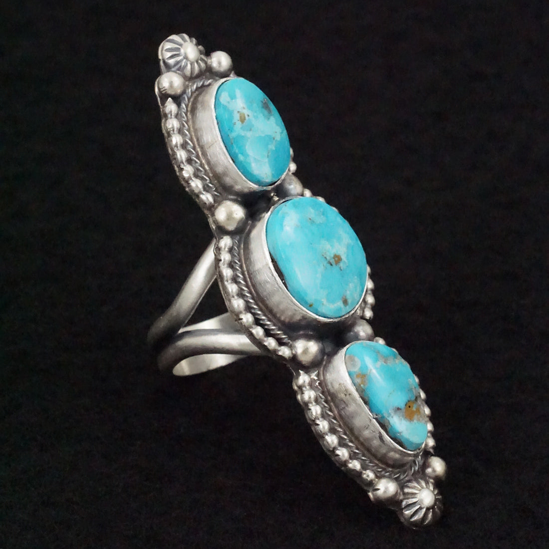 Kathleen Livingston Turquoise & Sterling Silver Ring Size Adjustable