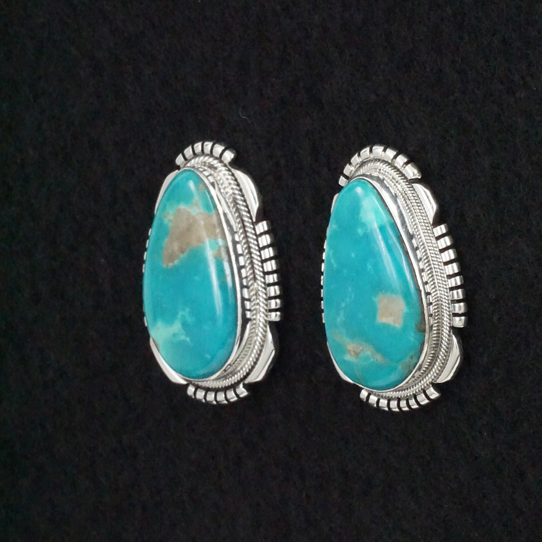 Mark Yazzie Turquoise & Sterling Silver Earrings