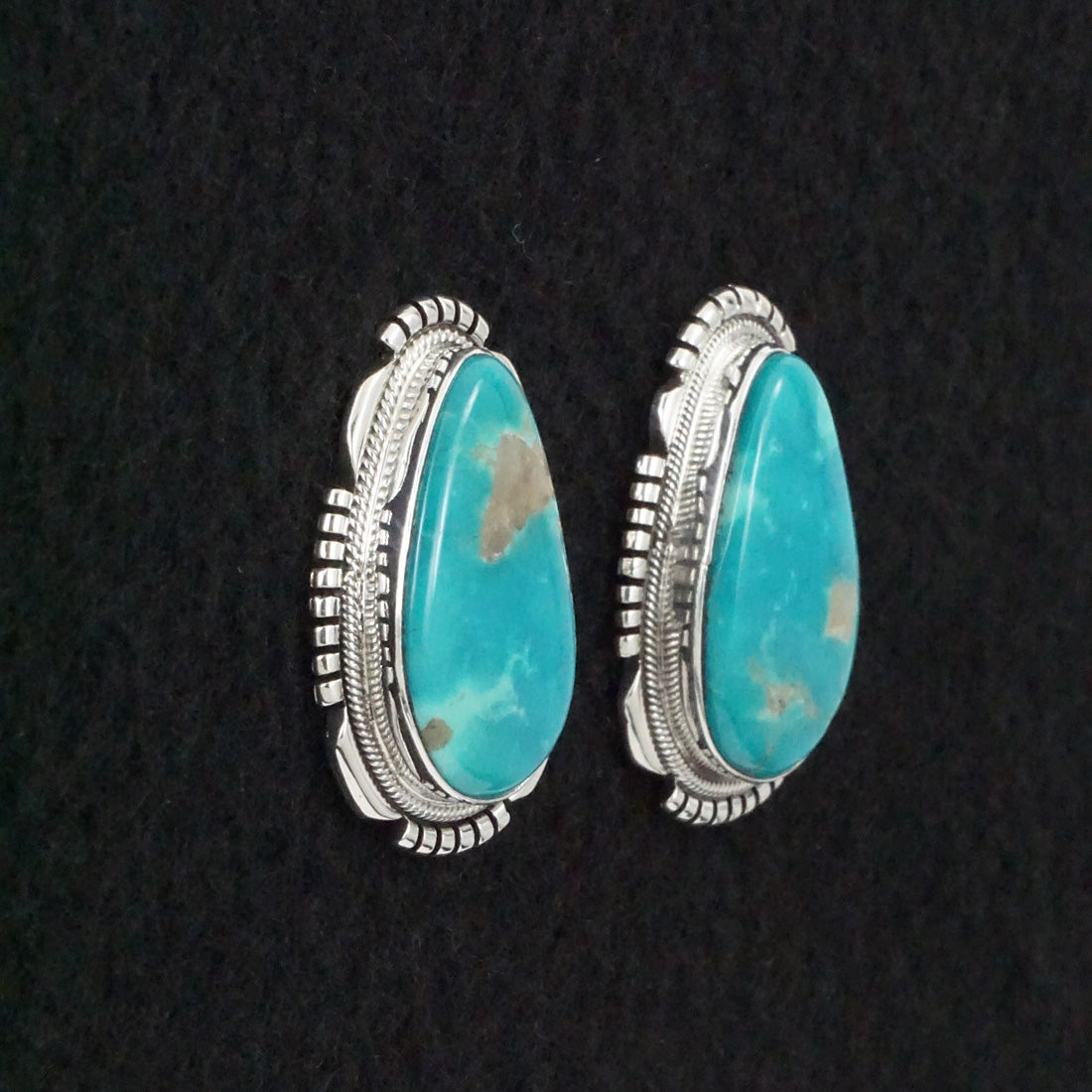 Mark Yazzie Turquoise & Sterling Silver Earrings