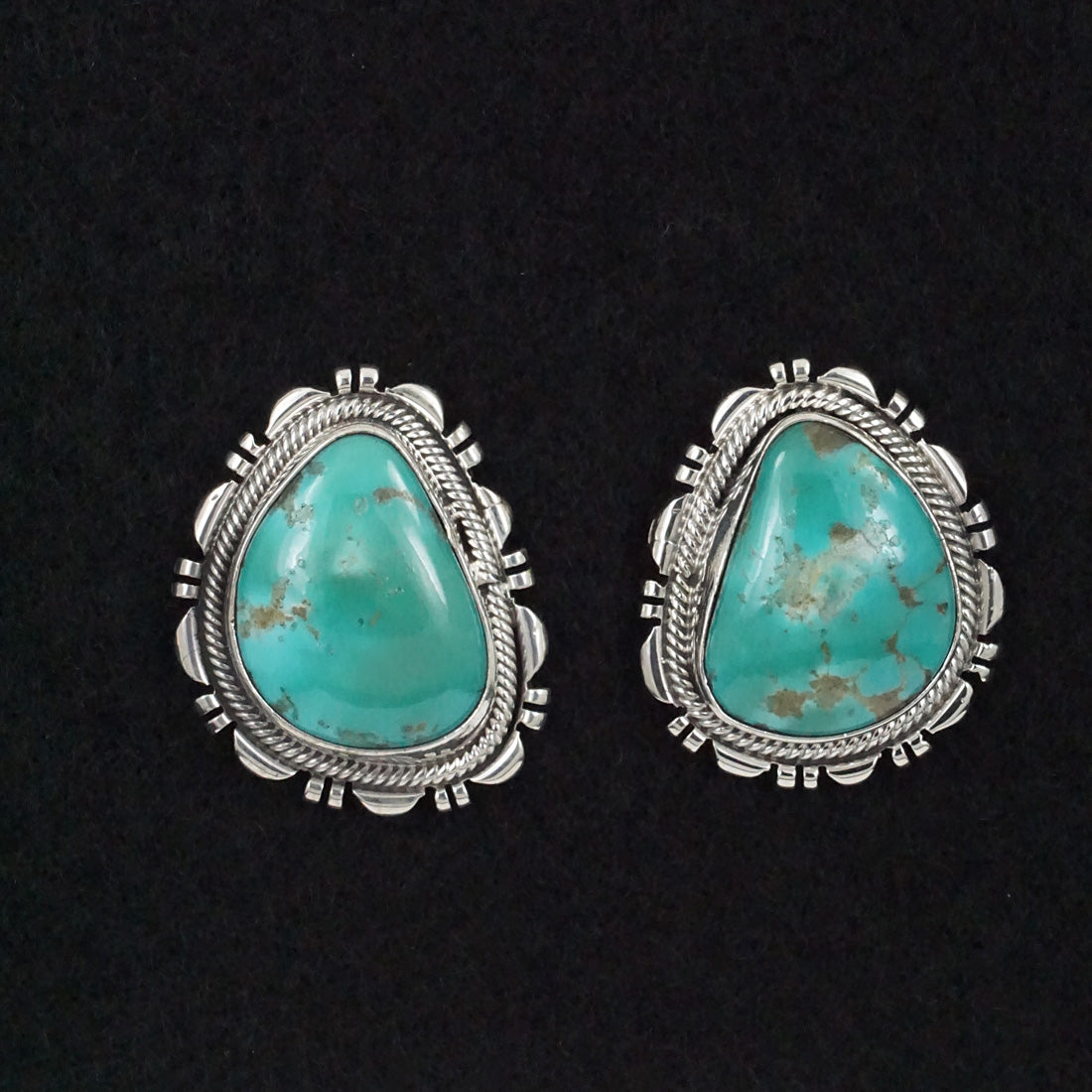 Mark Yazzie Turquoise & Sterling Silver Earrings