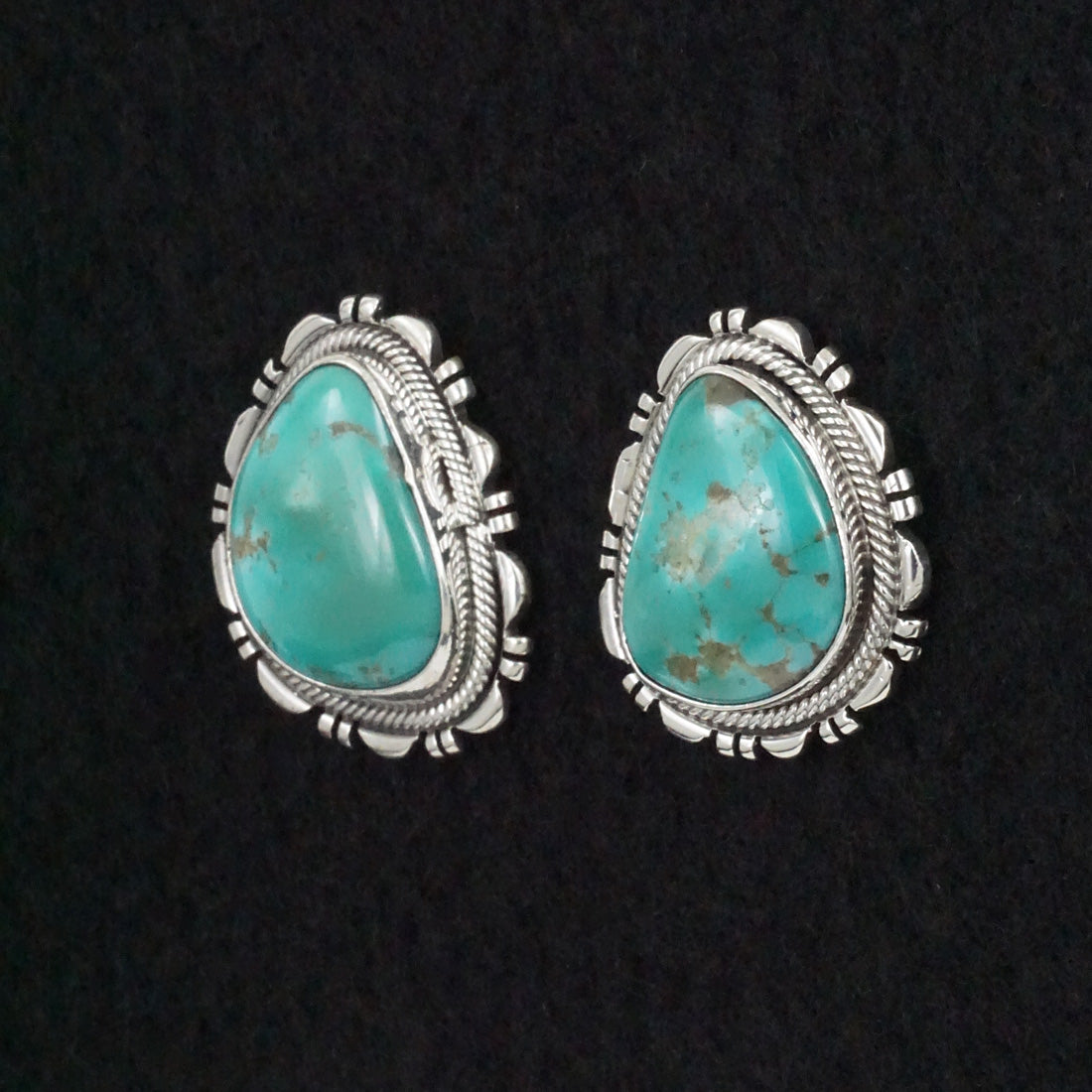 Mark Yazzie Turquoise & Sterling Silver Earrings