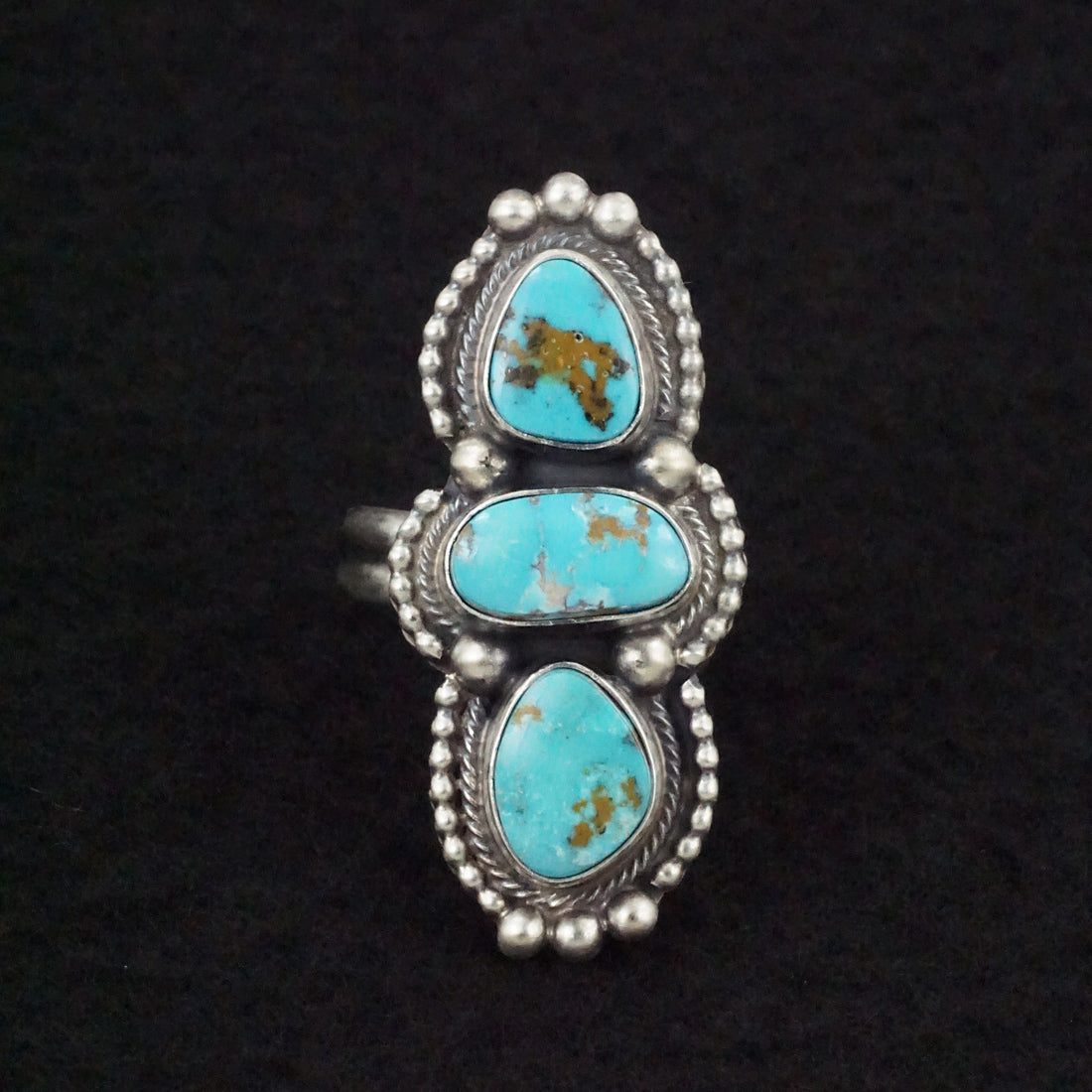 Kathleen Livingston Turquoise & Sterling Silver Ring Size Adjustable