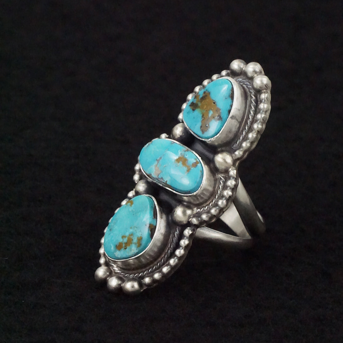 Kathleen Livingston Turquoise & Sterling Silver Ring Size Adjustable