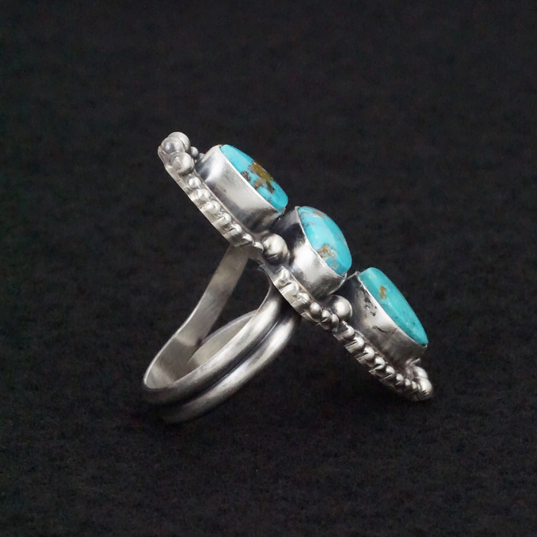 Kathleen Livingston Turquoise & Sterling Silver Ring Size Adjustable