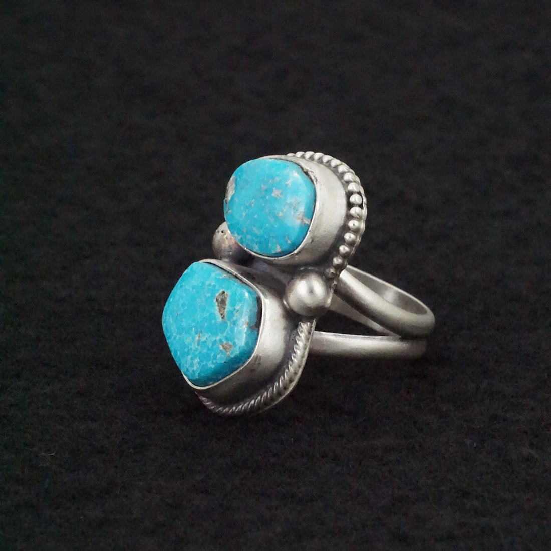 Kathleen Livingston Turquoise & Sterling Silver Ring Size Adjustable