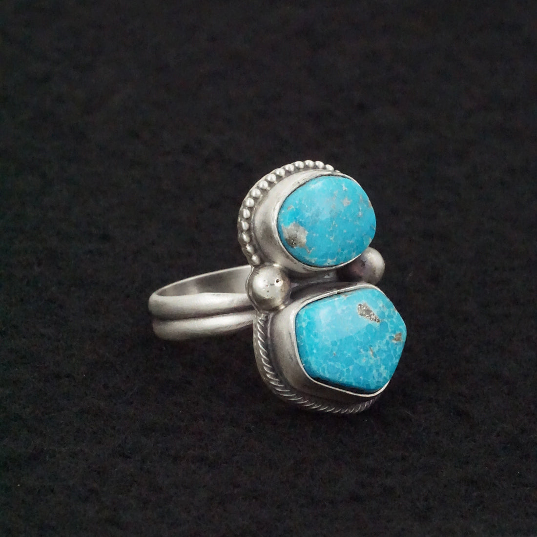 Kathleen Livingston Turquoise & Sterling Silver Ring Size Adjustable