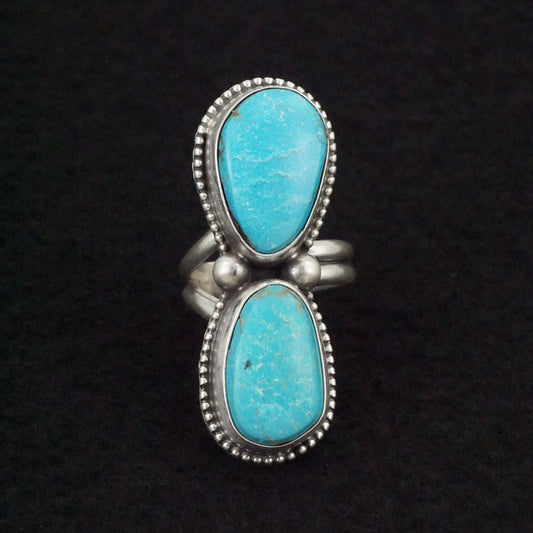 Kathleen Livingston Turquoise & Sterling Silver Ring Size Adjustable