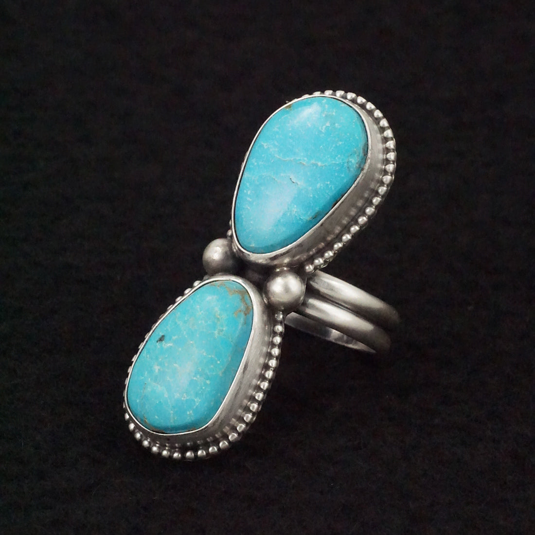 Kathleen Livingston Turquoise & Sterling Silver Ring Size Adjustable