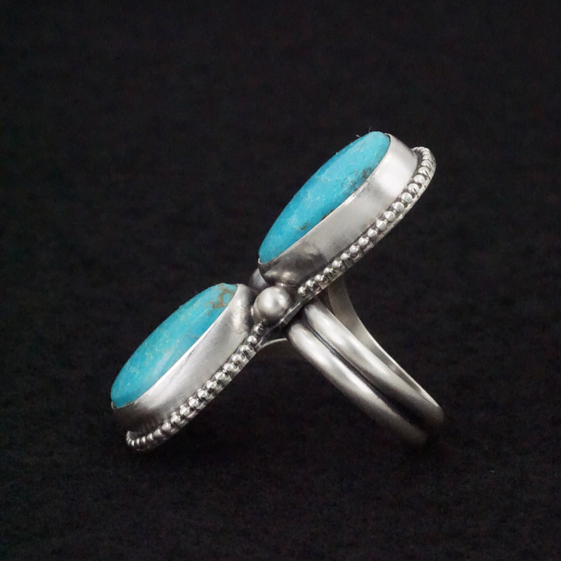 Kathleen Livingston Turquoise & Sterling Silver Ring Size Adjustable