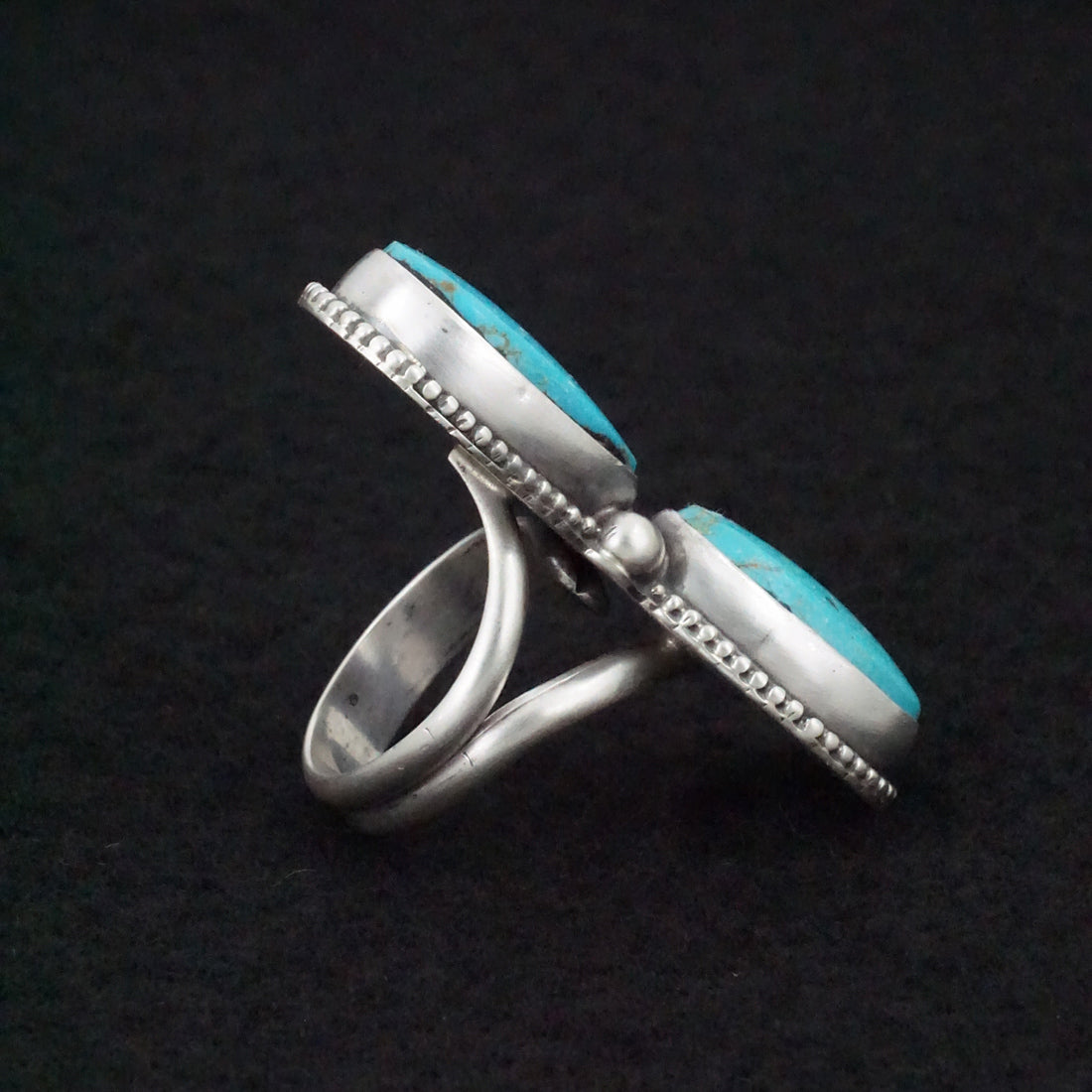 Kathleen Livingston Turquoise & Sterling Silver Ring Size Adjustable