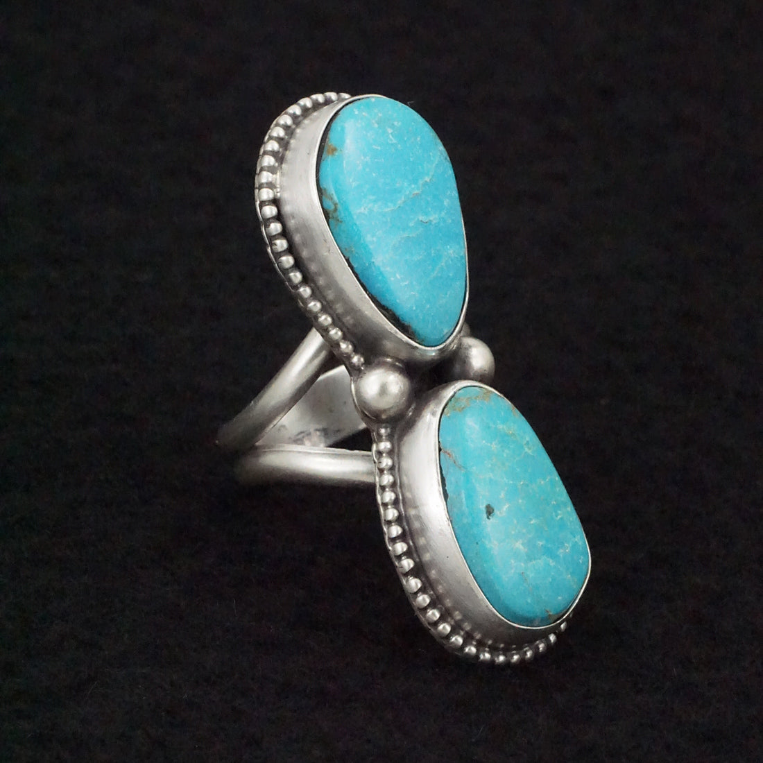 Kathleen Livingston Turquoise & Sterling Silver Ring Size Adjustable