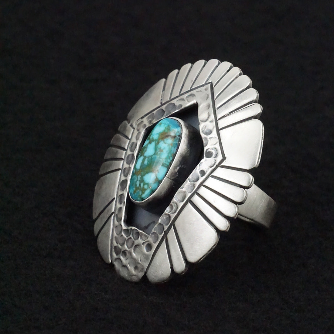 Marita Benally Turquoise & Sterling Silver Ring Size 9