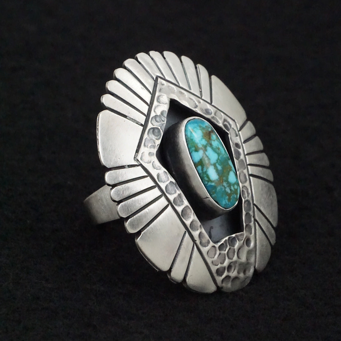 Marita Benally Turquoise & Sterling Silver Ring Size 9