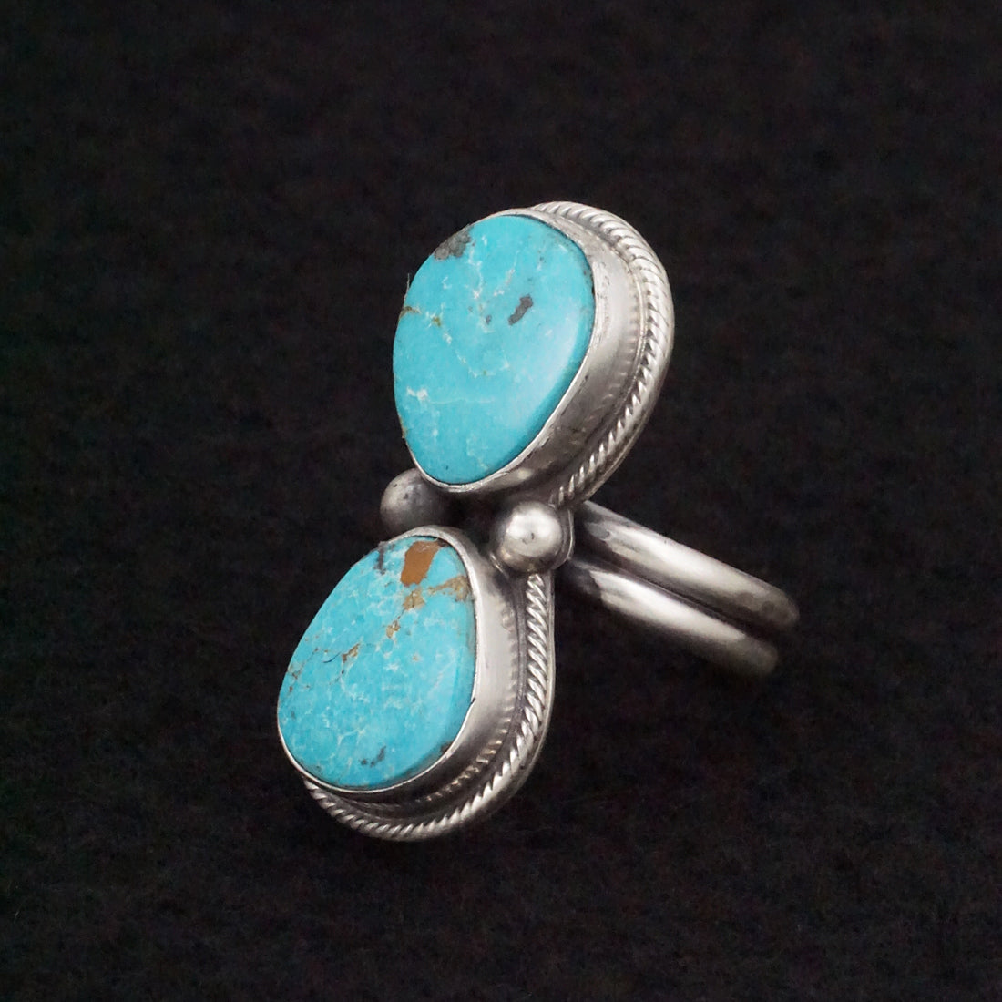 Kathleen Livingston Turquoise & Sterling Silver Ring Size Adjustable