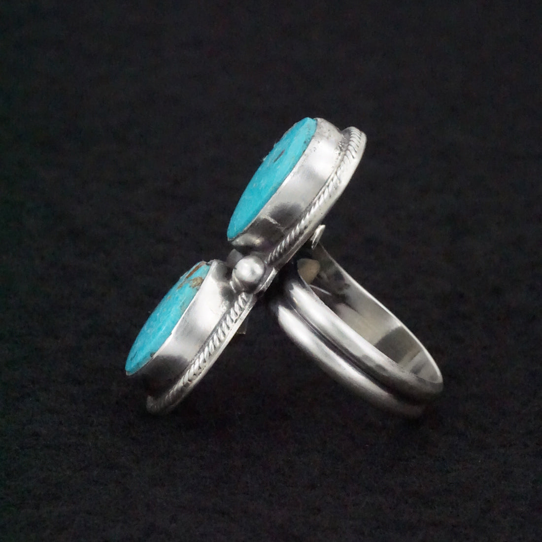 Kathleen Livingston Turquoise & Sterling Silver Ring Size Adjustable