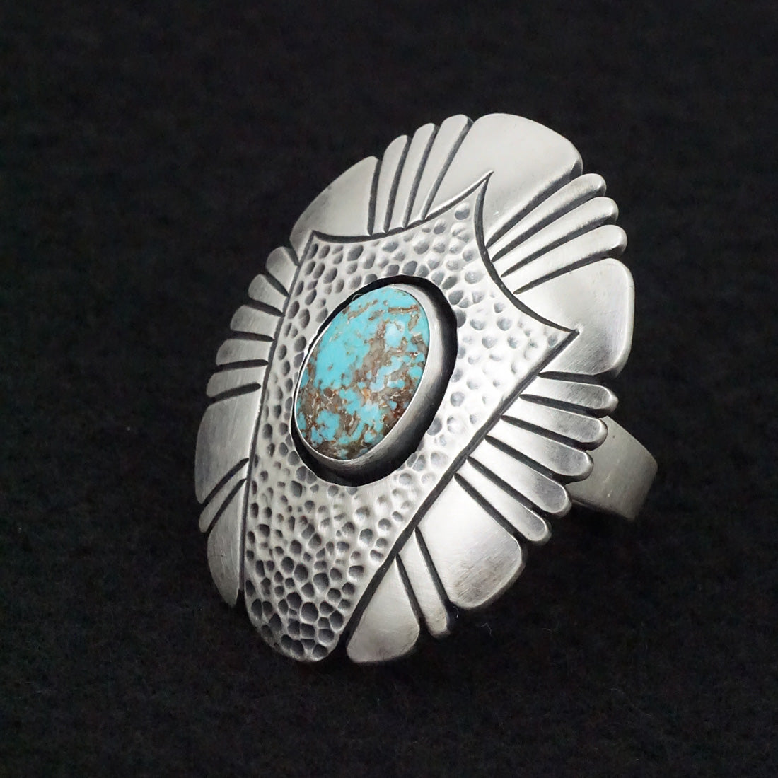 Marita Benally Turquoise & Sterling Silver Ring Size 9.25