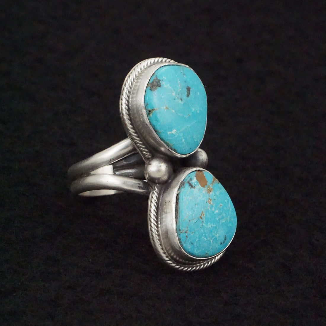 Kathleen Livingston Turquoise & Sterling Silver Ring Size Adjustable