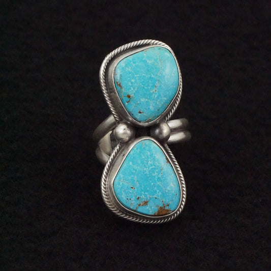 Kathleen Livingston Turquoise & Sterling Silver Ring Size Adjustable